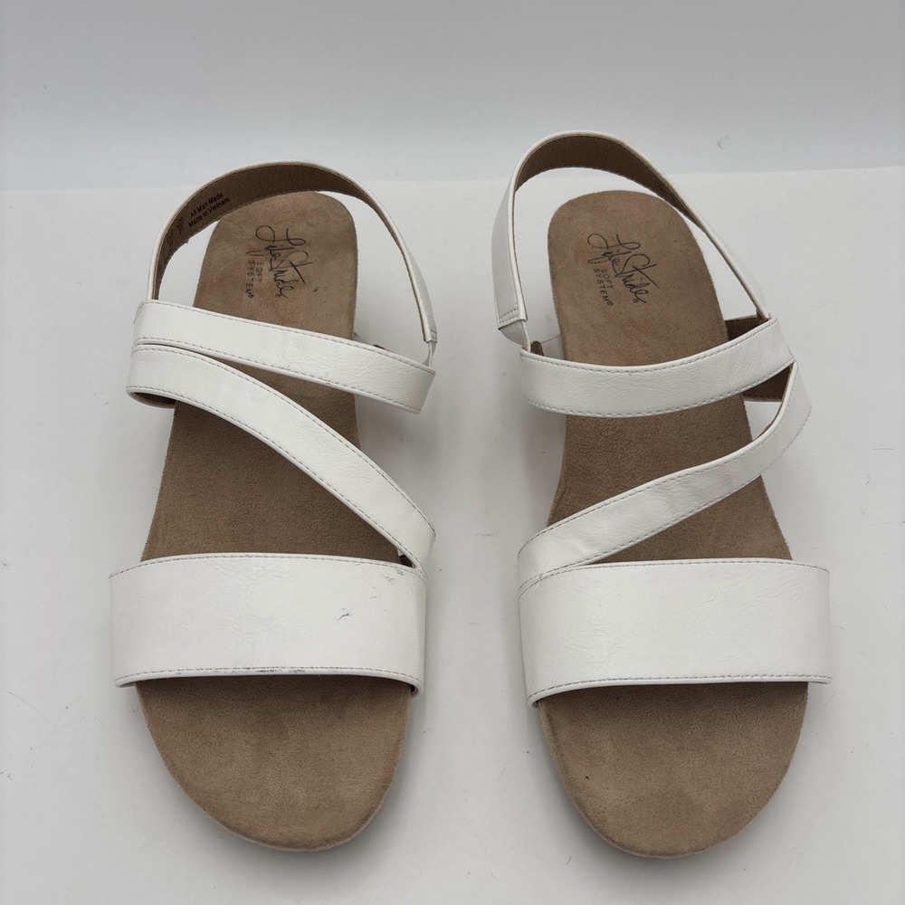 LifeStride Women's Mimosa Wedge Sandal White Size 10 M
